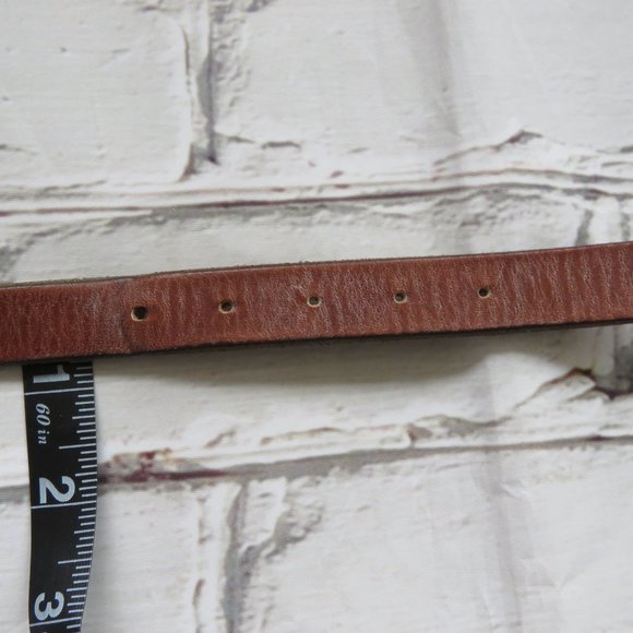 Vintage 1980s Brown Leather Belt - Picture 3 of 5